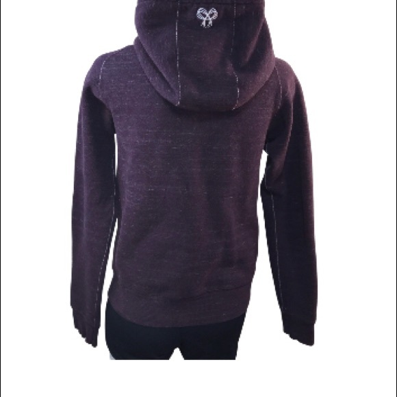 TNA ARITZIA FULL ZIP HOODIE WINE BURGUNDY EMBROIDERED LOGO SIZE M - Picture 4 of 15